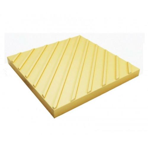 Тактильная плитка с диагональными рифами 400x400x40 желтая